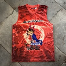 VTG 90s Yu-gi-oh Tank Top Jersey Shirt Youth Xl Fits Adult Small RARE 1996