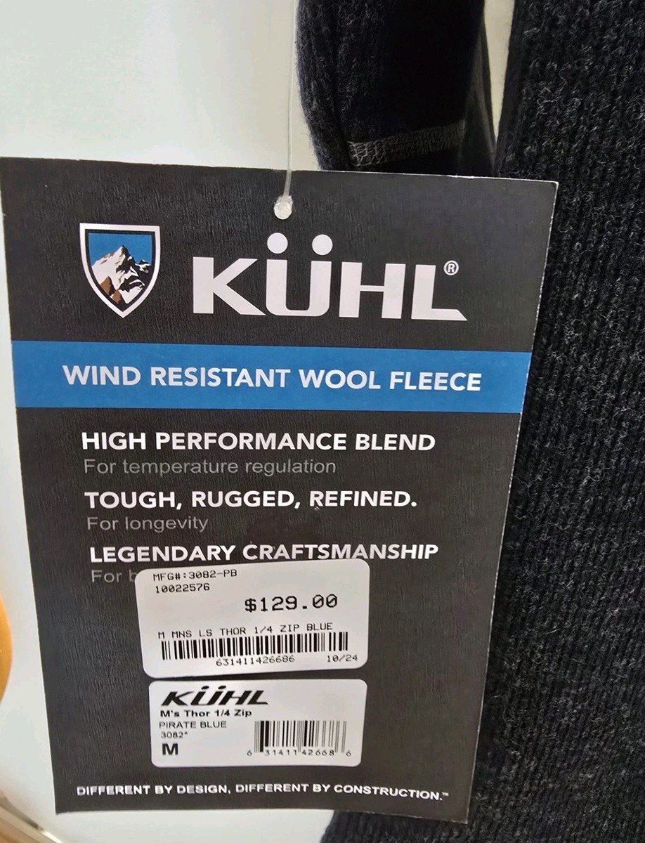 Kuhl Thor Mens Long Sleeve 1/4 Zip Heavyweight Pullover in Pirate