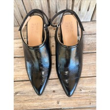 Naturalizer Black Patent Pointed Slingback Mules