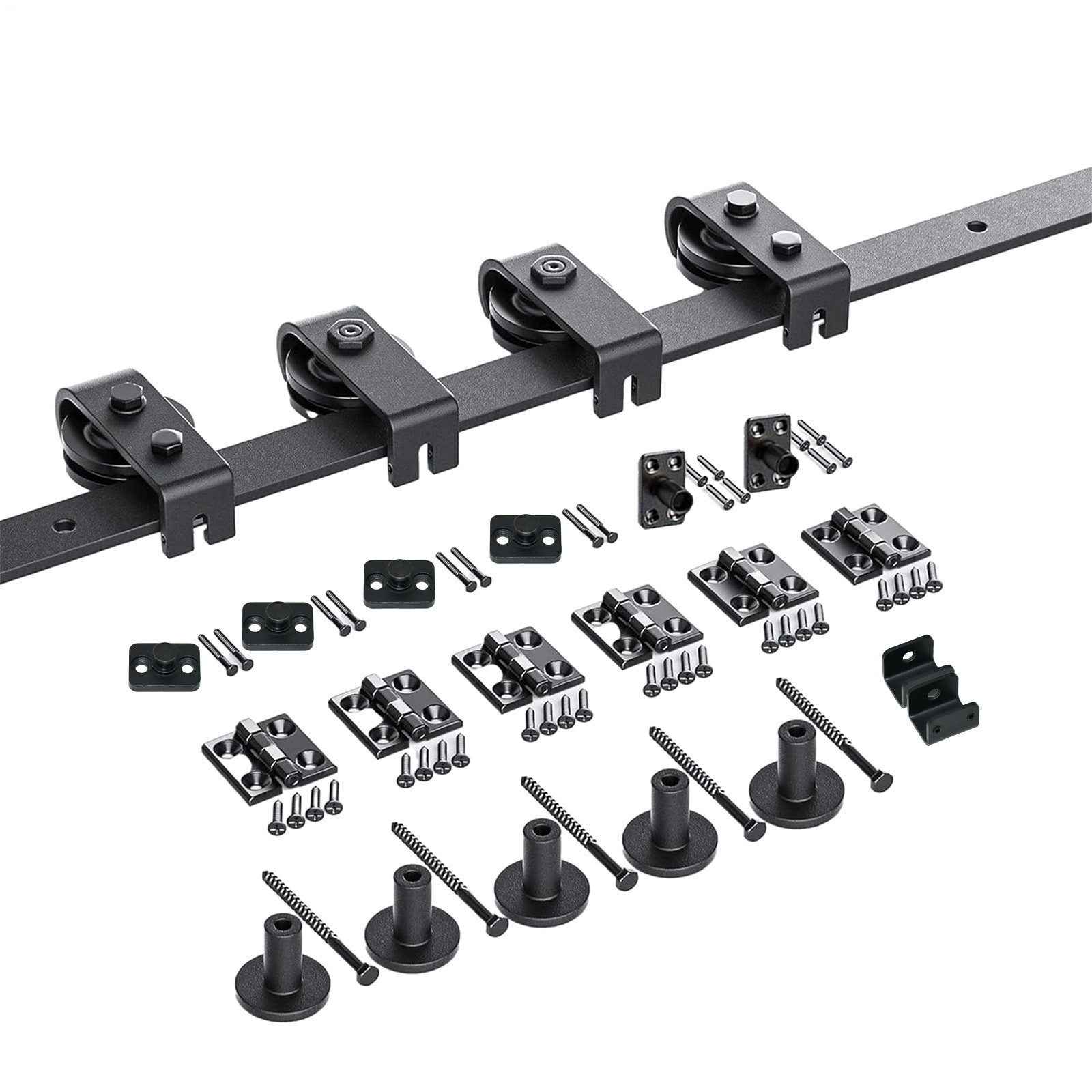 5FT Bifold Sliding Barn Door Hardware Kit for 4 Doors Closet Track