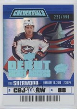 2019 Upper Deck Credentials Debut Ticket Access 222/999 Tier 1 Kole Sherwood rk1