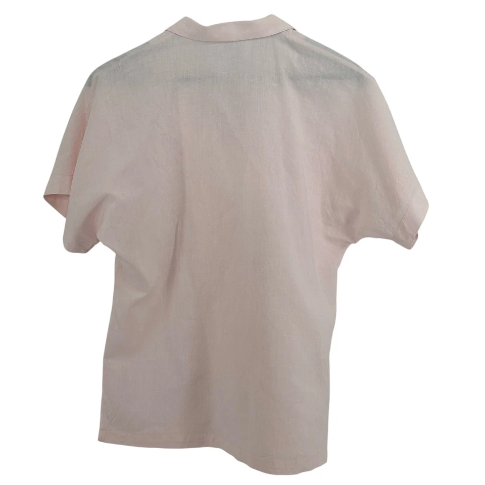 Camisa De Colección Giorgio Sant Angelo Abotonada Mediana Mezcla de Lino Polvo Rosa Suave Niña Foto 2 de 4