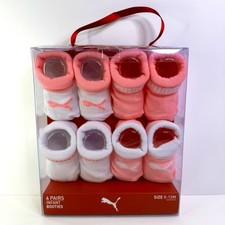 Puma Infant 4 Pair-Pack - Knit Cuffed Socks Booties 0-12M