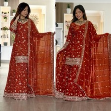 Salwar Kameez Indian Pakistani Wedding Palazoo Bollywood Sharara Plazzo Suit eid