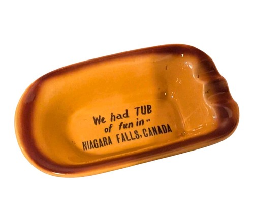 Vintage Souvenir Ashtray Bathtub “We Had Tub Of Fun In Niagra Falls Canada” 4x2 - Picture 2 of 8