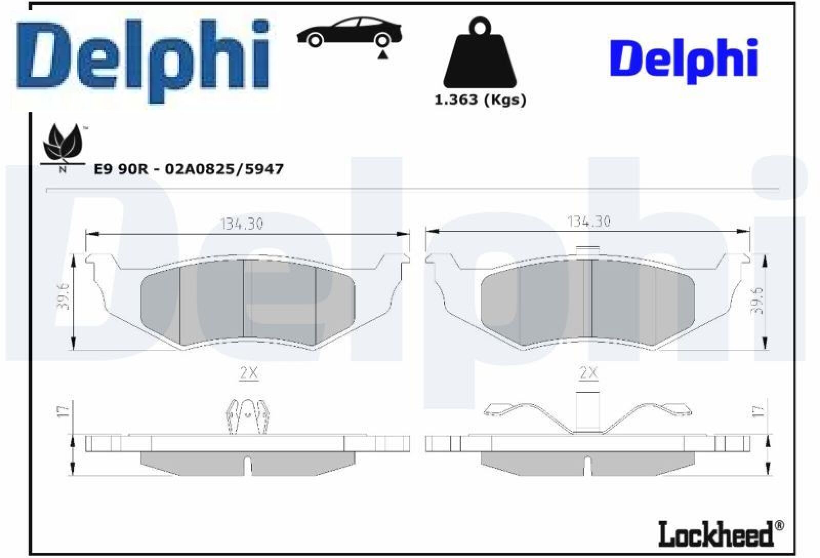 Delphi LP1162 Bremsbelag - (4-teilig) | Kompatibel mit: CHRYSLER 300M, CIRRUS, CONCORDE, NEON II, STRATUS, STRATUS Cabriolet, VOYAGER / GRAND VOYAGER III - Bild 2
