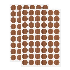 2 Sheets Screw Hole Stickers 21mm 54 in 1 Self-Adhesive Stickers, Yellow Brown