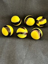 6 Vintage Marble King Bumblebee Marbles standard 5/8 in excellent condition.
