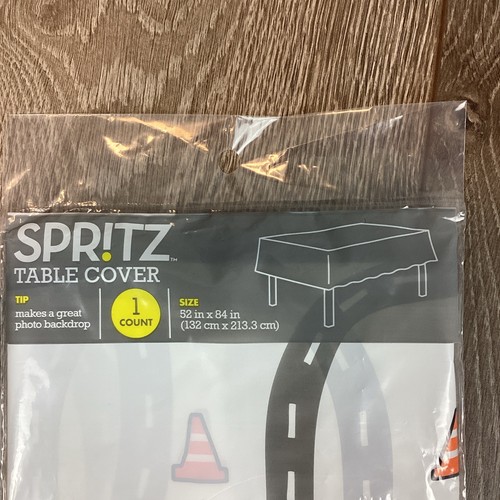 Spritz Table Cover Construction Cars Party New 52x84 Photo Backdrop - Picture 3 of 4