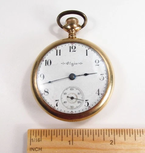 Antique 1904 Elgin USA 7J 18s Grade 288 14K Gold Filled Men's Pocket Watch As-Is