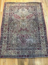 ANTIQUE TREE OF LIFE KHERMAN RUG C.1900 LOVELY OLD WORLD WORK OF ART (6' X 4')