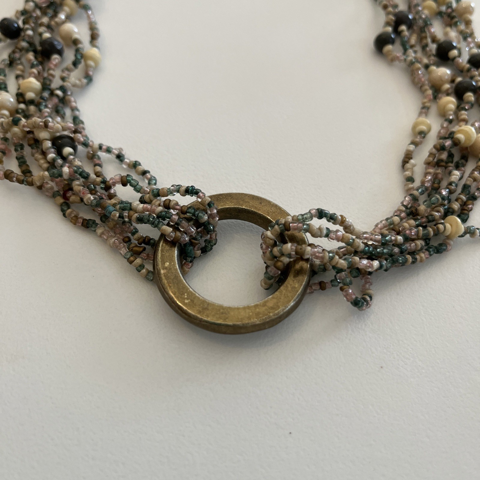 Vintage Multi-Strand Statement Bead Necklace Chun… - image 2