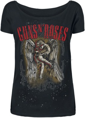 Guns N' Roses T-Shirt Damen Sketched Cherub schwarz Band-Merch, Bands