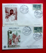 2 FDC   1er JOUR :  Journée du Timbre Années  1964