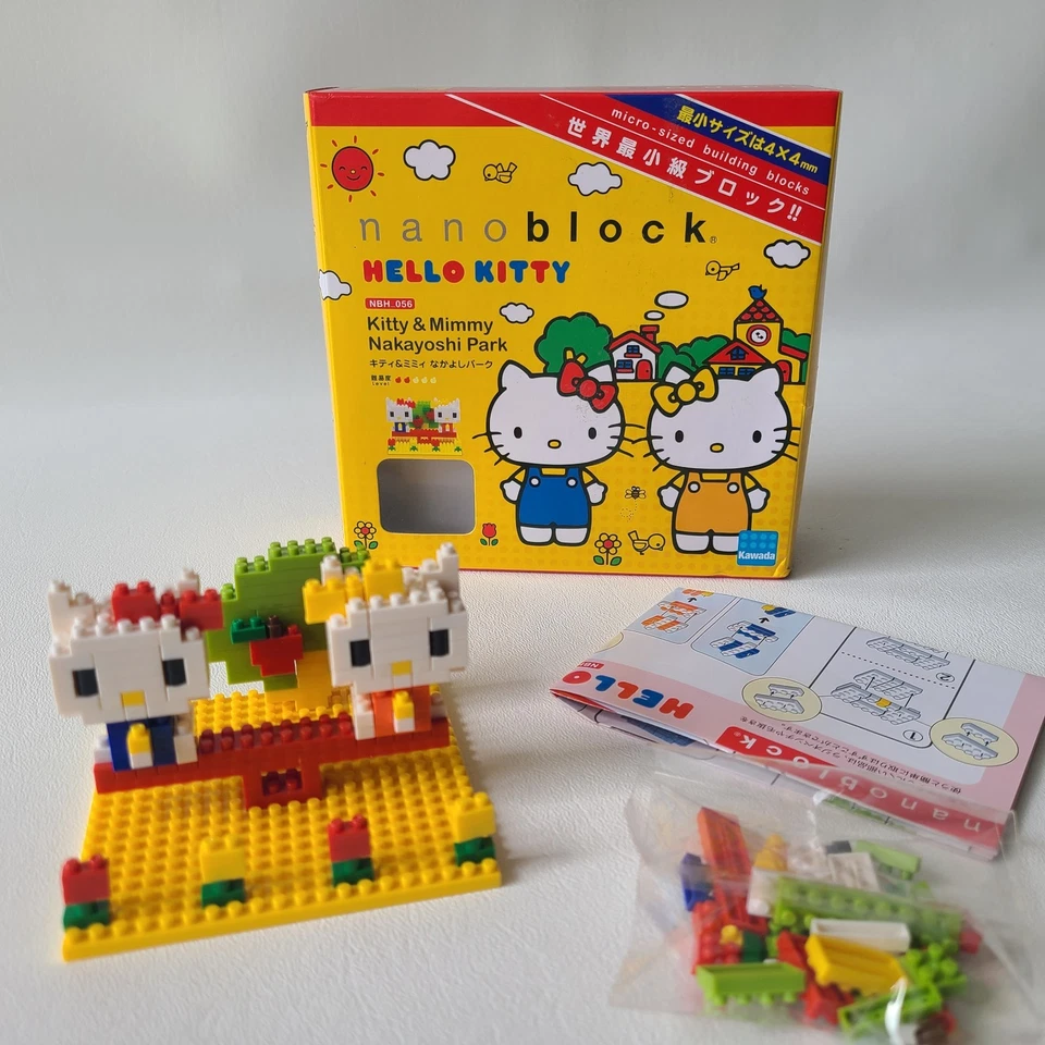 Kawada Nanoblock Hello Kitty and Mimmy Nakayoshi Park NBH 056 Mini Blocks Japan - Image 2 of 4