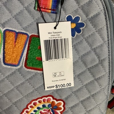 Vera Bradley Mini Denim “LOVE” Totepack in Pride Rainbow  display picture 1
