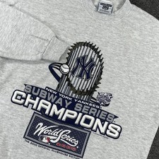 Vintage New York Yankees Sweatshirt Mens Medium Gray MLB Baseball Lee 2000