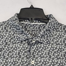 johnnie-O Polo Shirt Mens Size XL Flower All Over Print Performance Stretch Logo