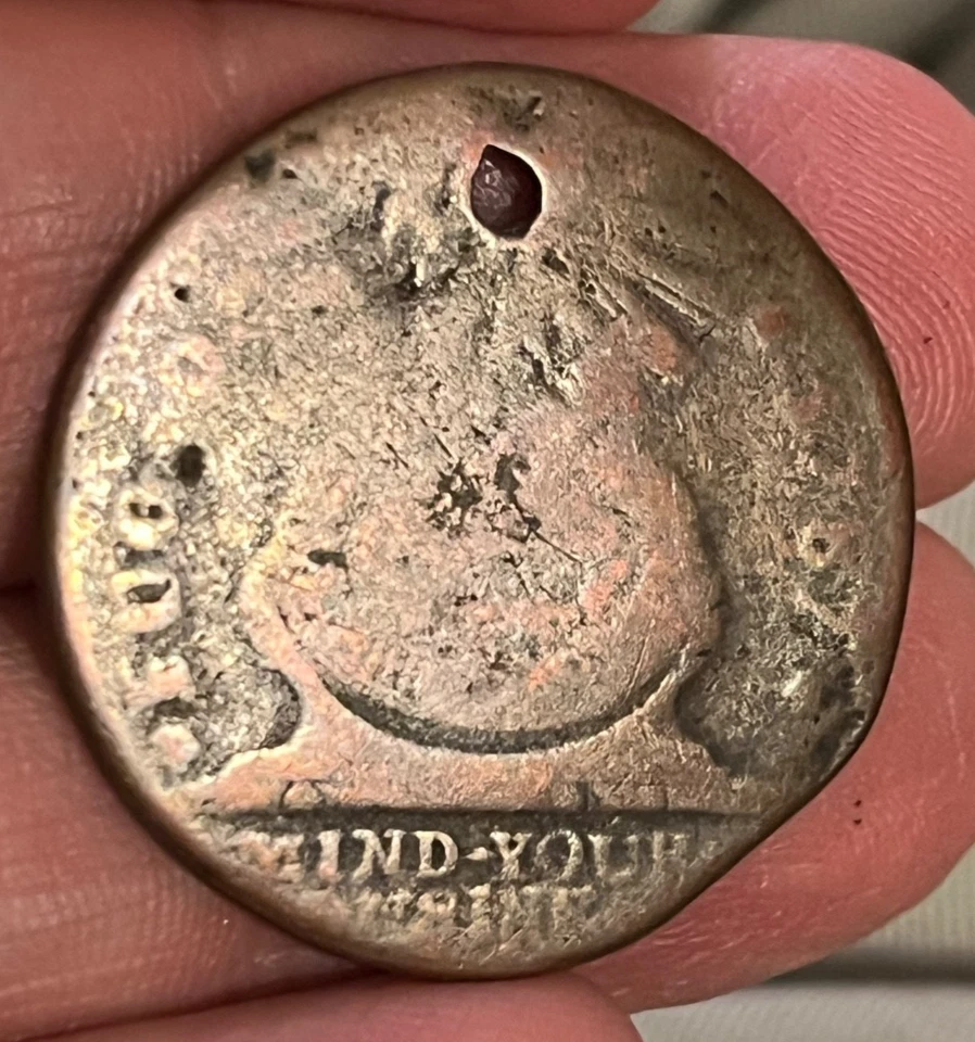 Centavo Fugio 1787, en muy buen estado - perforado Foto 4 de 4