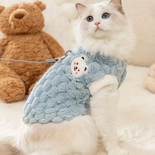Cat Clothes Winter Vest Anti Wool Short Silver Gradient Kitten Pet Dog Bomei War