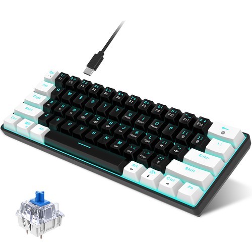 V900 RGB Mechanische Tastatur 61-Tasten-Spieltastatur Hochwertige Blaue PIP - Bild 8 von 14