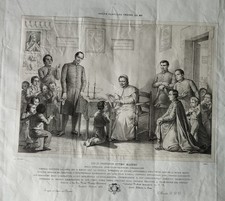 PIO IX ARTIGIANELLI SCUOLE NOTTURNE ROMA Litografia 1847
