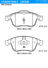 ATE Bremsbeläge Vorne Rechts Links für RENAULT Megane III Cc Scénic Grand 