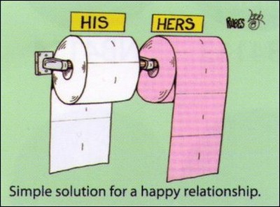 Simple Solution For A Happy Relationship His Hers Toilet Paper Humor Magnet RM29