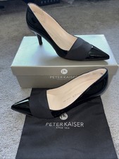Image of Peter Kaiser Black Patent Court Shoes Uk 5 Rep £115