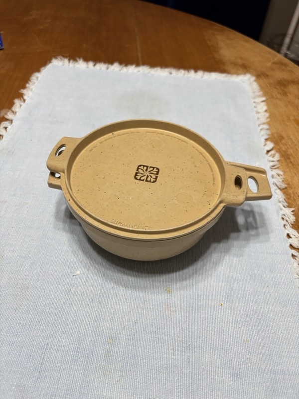 LittonWare Microwave Cookware 2 Cup Round Bowl 39278 w Lid 39277 Vintage Used