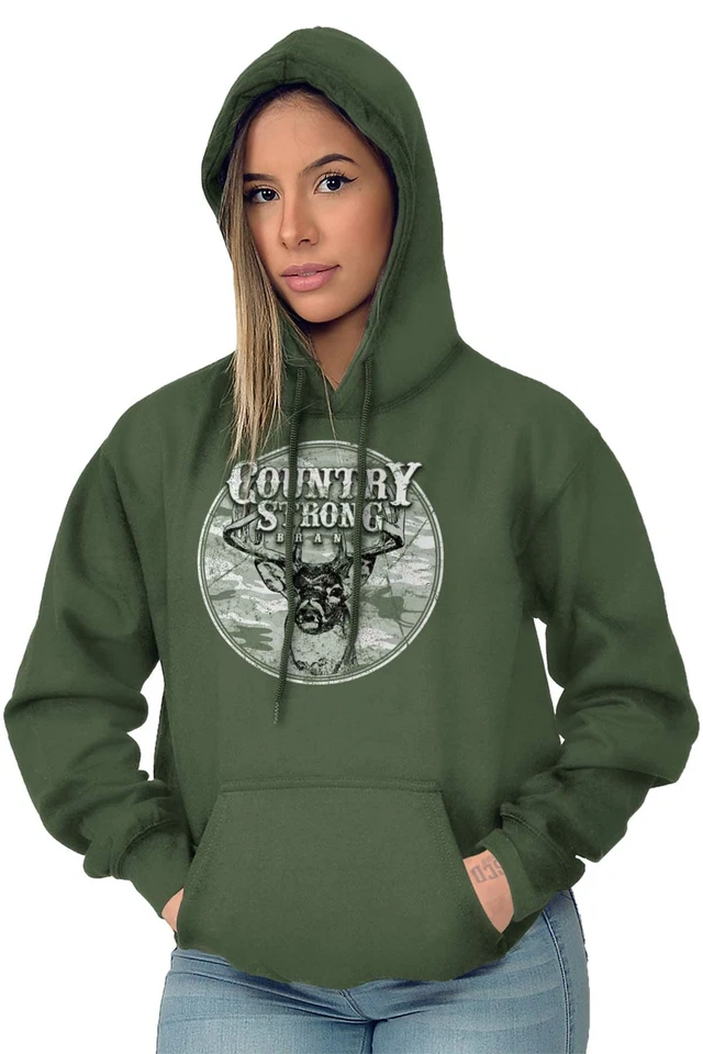 Sudadera con Capucha Country Strong Brand Ciervos Caza Camuflaje Hombres Mujeres Foto 3 de 4