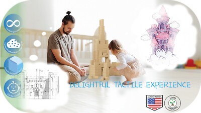 70 pcs Kids developing imagination and creativity wooden construction block set
