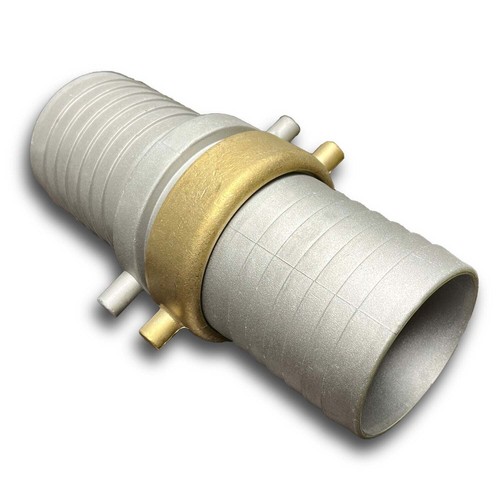 Pin Lug 2" in inch Hose Shank Coupling Kit Aluminum Hose Fittings 4 Hose Clamps - Picture 3 of 7
