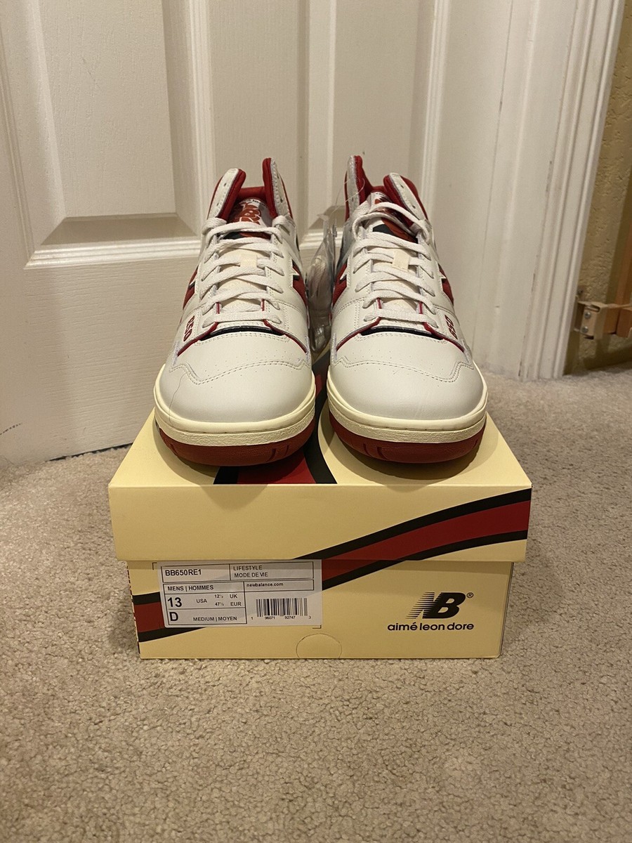 New Balance 650R Aime Leon Dore White Red Size 13 BB650RE1