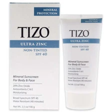 Tizo Ultra Zinc Body and Face Non-tinted SPF 40 by Tizo for Unisex - 3.5 oz S...
