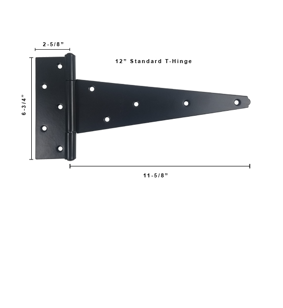 12" T Hinge Strap Hinge Barn / Shed Hinge Gate Hinge Heavy Duty Black ...