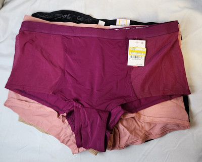 New Auden Women's Multicolor 6 Pack Boyshort & Bikinis Underwear Size XL Lot 74
