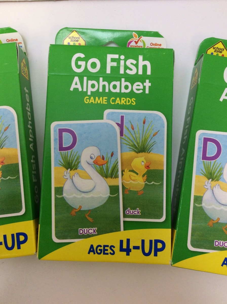School Zone Go Fish Alphabet Game Cards - Ages 4+, Rounded