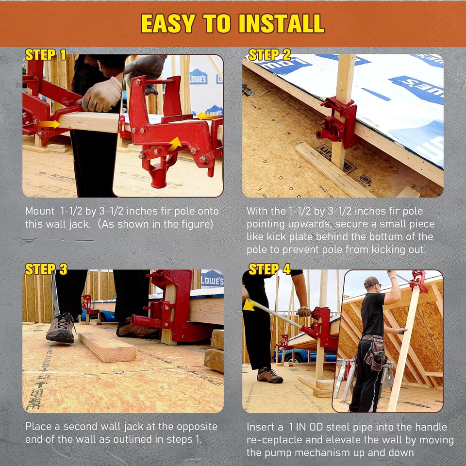 1000lbs Capacity Portable Wall Jacks for Framing Wall Jack for Lifting