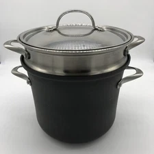 Calphalon Non-Stick 8 Qt 3 Pc Multipot W/ Steamer Basket, Pasta Insert And Lid.