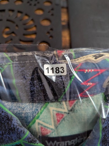 Vintage Wrangler Geometric Skull Western Shirt Mens Size 17.5-35 Aztec Cowboy - Picture 22 of 22
