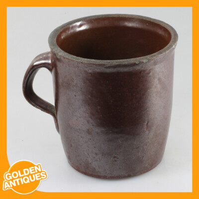 Vintage Braun Küche Backen Lebensmittel Rund Keramik Ton Steinzeug Topf Schüssel 1,5L