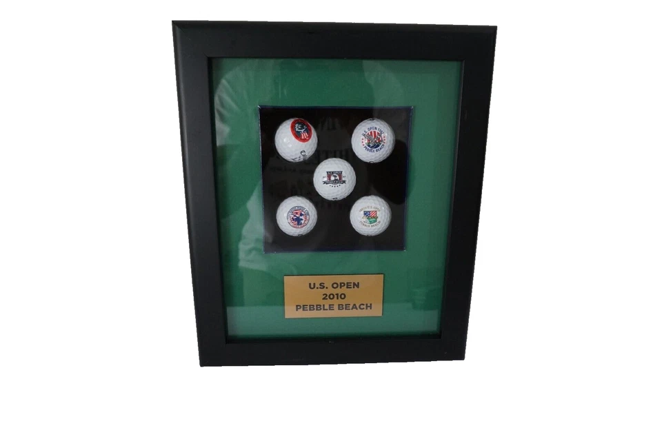 Pelotas de golf vintage abiertas de Estados Unidos 1972, 82, 92, 2010 y 2000 con marco personalizado Foto 3 de 4
