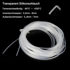 Transparent Silikonschlauch Lebensmittelqualität 0.8mm - 7mm Außendurchmesser