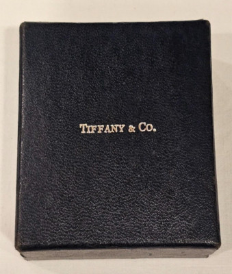 Vtg Tiffany & Co. Empty Navy blue Satin Velvet Lined Presentation Box FREE S&H
