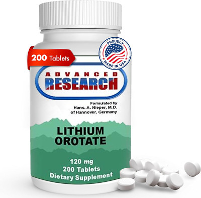Dr. Hans Nieper Lithium Orotate 5Mg, 200 Count, Lab Tested, Non-Gmo, Gluten Free