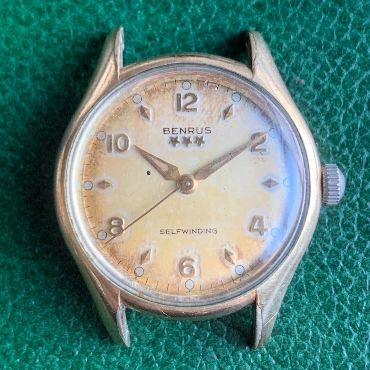 Vintage Benrus 3 Starts Automatic 10K RGP Wristwatch Runs for