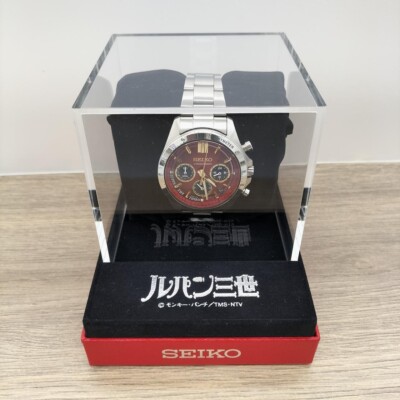 Seiko 8T63-02X0 Chronograph Quartz Men's Watch Red Dial Round