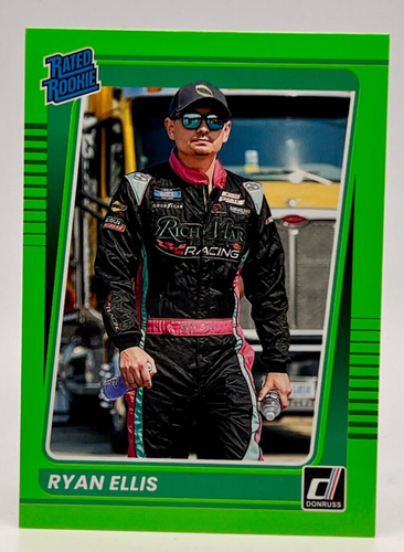 2022 Donruss Racing RYAN ELLIS Rated Rookie Lime Green Parallel #38 NASCAR RC - Picture 1 of 2