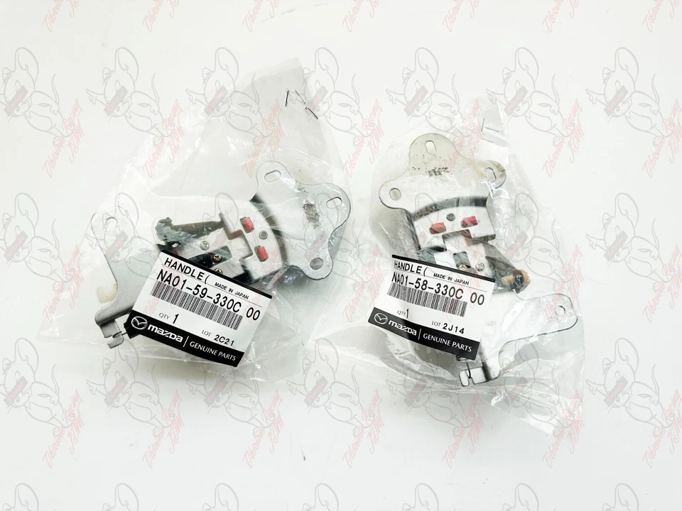 Juego de manijas de puerta lateral conductor pasajero genuino Mazda Miata 90-97 OEM Foto 4 de 4